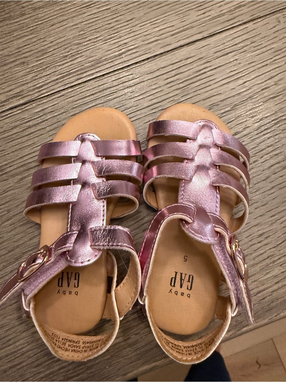 GAP Baby Metallic Pink Strappy Sandals